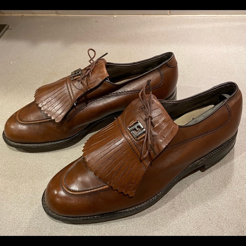 FJ, vintage, golf shoes; 9.5 brown leather wingtips